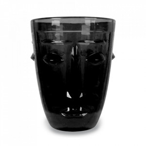 Pahar negru din sticla 8x10 cm Judit The Home Collection