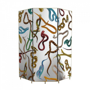 Paravan multicolor din MDF 166x175 cm Snakes Toiletpaper Seletti