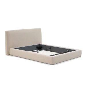 Pat bej din lemn 180x200 cm Blok Kave Home