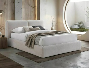 Pat bej inchis din textil 160x200 cm Modena The Home Collection