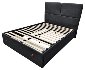 Pat gri inchis din textil 140x190 cm Calvi Actona Company