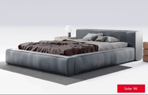 Pat gri inchis din textil 160x200 cm Echo Solaris FURPOL