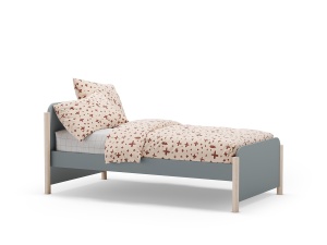 Pat kaki/alb din lemn 90x190 cm Enola The Home Collection