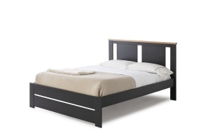 Pat maro/gri antracit din lemn 140x190 cm Enara The Home Collection
