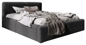 Pat negru din textil 160x200 cm Rosalie FURPOL