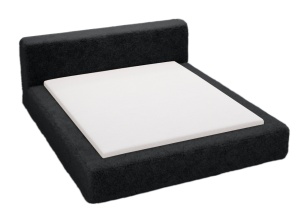 Pat negru din textil 180x200 cm Lappo FURPOL