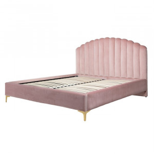 Pat roz/auriu din catifea si placaj 180x200 cm Belmond Richmond Interiors