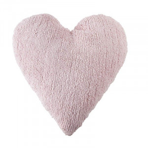Perna decorativa roz din bumbac pentru copii 47x50 cm Heart Pink Lorena Canals