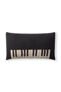 Perna dreptunghiulara din bumbac crem/negru 26x45 cm Piano Lorena Canals