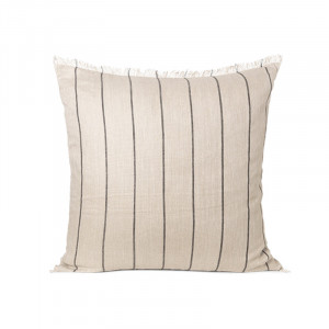 Perna patrata maro camel/neagra din fibre 80x80 cm Calm Ferm Living