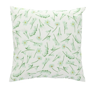 Perna pentru exterior patrata multicolora din fibre sintetice 49x49 cm Flowers White Esschert Design