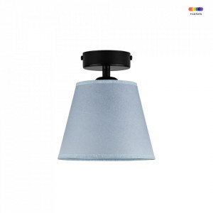 Plafoniera albastra/neagra din hartie si otel Iro Pale Blue Sotto Luce