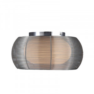 Plafoniera argintie din sticla si aluminiu cu 2 becuri Tango Zuma Line