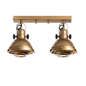 Plafoniera aurie din metal cu 2 becuri Spoly The Home Collection