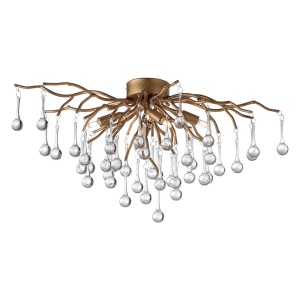 Plafoniera aurie din metal cu 4 becuri Icicle Zuma Line