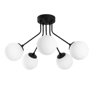 Plafoniera neagra din metal cu 5 becuri Orıon The Home Collection