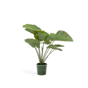 Planta artificiala cu ghiveci din metal 57 cm Alocasia Odora Kave Home