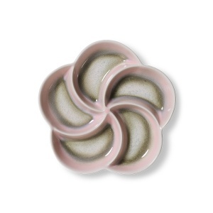 Platou aperitive roz din ceramica 20 cm 70s Snack HKliving