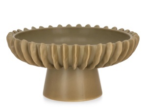 Platou cu picior grej din ceramica 26 cm Eldar Bizzotto