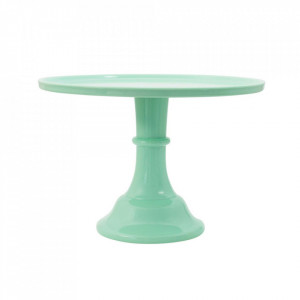 Platou cu picior verde menta din melamina 30 cm Cake A Little Lovely Company
