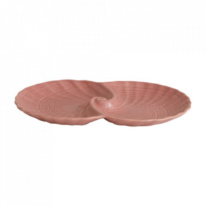 Platou pentru servire roz din ceramica 20x30 cm Gullfoss Nordal