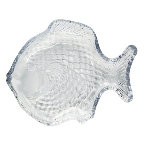 Platou transparent din sticla 16x20 cm Fishy Madam Stoltz
