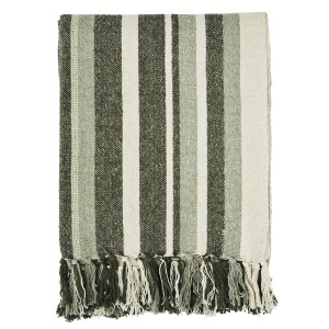 Pled verde/alb antic din bumbac 125x175 cm Palm Madam Stoltz