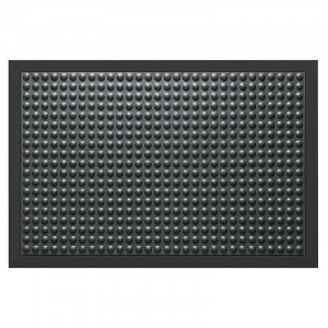 Pres dreptunghiular negru din cauciuc pentru intrare 60x90 cm Bubble Lako