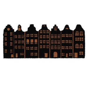 Pres intrare maro/negru din fibre naturale 32x76 cm Canal Houses Esschert Design