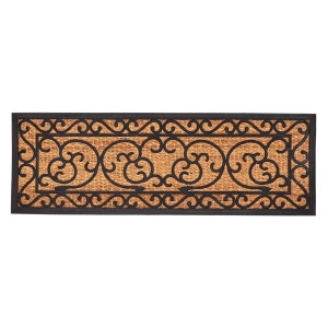 Pres intrare maro/negru din fibre naturale 40x120 cm Req Esschert Design