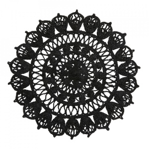 Protectie masa rotunda din fibre naturale negre 45 cm Doory Nordal