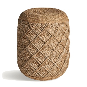 Puf rotund maro din fibre naturale 40 cm Elgin Vintage Vical Home