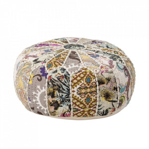 Puf rotund multicolor din bumbac 45 cm Gert Bloomingville Mini