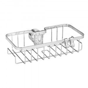 Raft pentru baie argintiu din metal 24 cm Floresta Angular Wenko