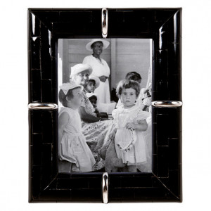 Rama foto neagra din corn de bivol si MDF 19x24 cm Ring Black LifeStyle Home Collection