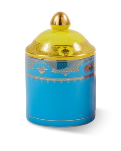Recipient cu capac albastru/galben din ceramica 9x14 cm Grandpa Pols Potten