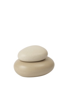 Recipient cu capac bej nisipiu din ceramica 10x16 cm Pebble Ferm Living