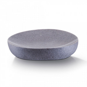 Savoniera gri din fibre sintetice 12x12 cm Stone Zeller