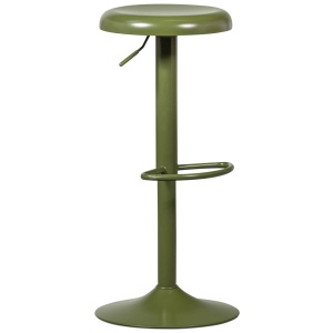 Scaun bar ajustabil din metal verde Isaac Woood