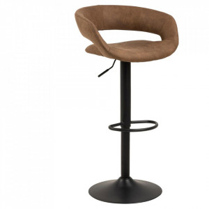 Scaun bar ajustabil din textil maro deschis Grace Quiet Object