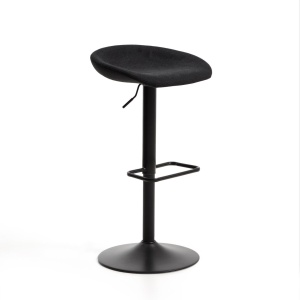 Scaun bar ajustabil negru din textil Danua Kave Home