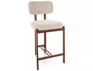 Scaun bar bej deschis/maro din textil Misaki The Home Collection