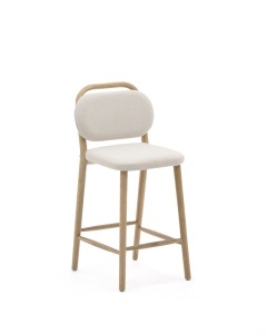 Scaun bar bej din textil Helda Kave Home