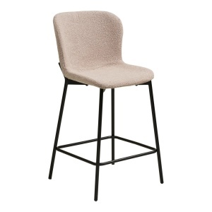 Scaun bar bej din textil Maceda Boucle House Nordic