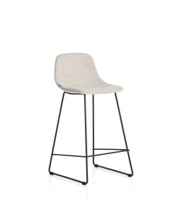 Scaun bar bej din textil Zahara High 98 Kave Home