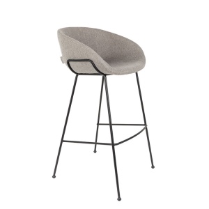 Scaun bar din textil gri Feston Zuiver