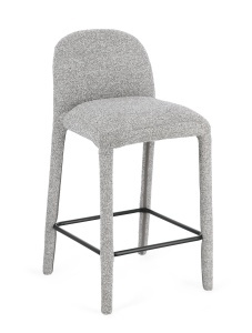 Scaun bar gri din textil Antara Boucle Bizzotto