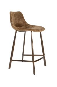 Scaun bar maro coniac din textil Franky Low Dutchbone