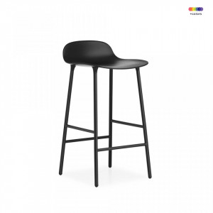 Scaun bar negru din polipropilena si otel Form Normann Copenhagen