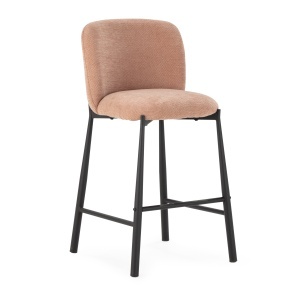 Scaun bar rosu corai din textil Ginny Quiet Object